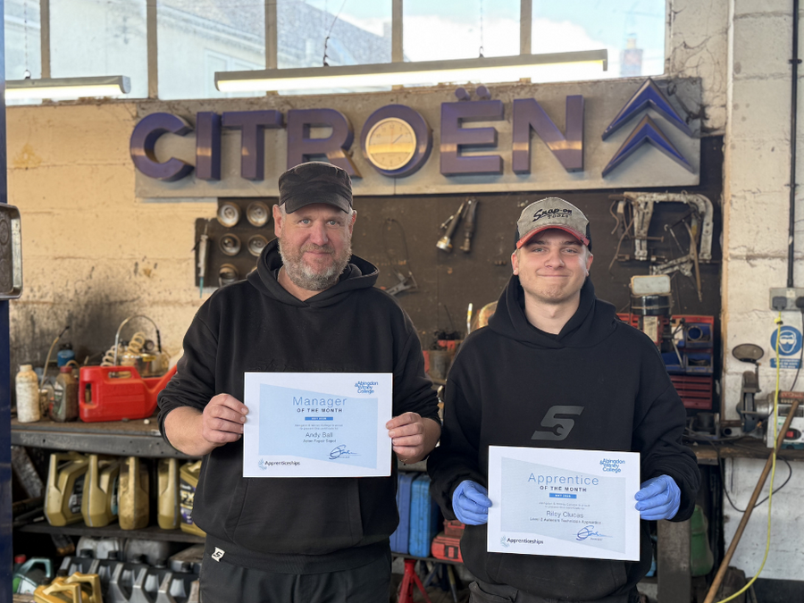 Double success for Aston Repair Depot as Autocare apprentice and manager both win monthly awards